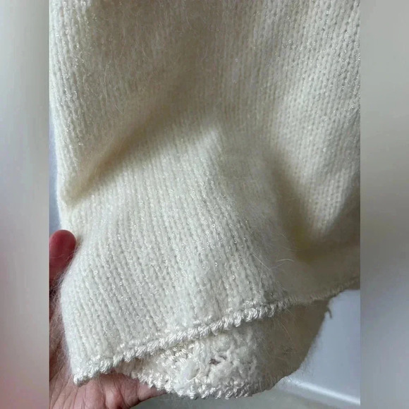 Vintage angora wool cardigan grandmacore patches sweater - Picture 14 of 14